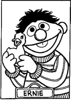 A coloring page of sesame street